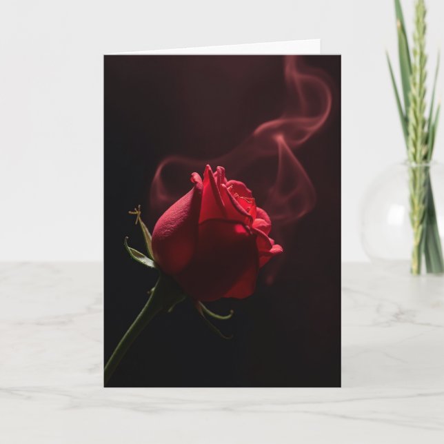 Romantic Rose Smoke Effect Card Karte (Vorderseite)