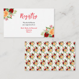 Romantic Roses Floral Wedding Registry Begleitkarte