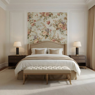 Romantic Roses & Wildflowers Vintage Garland Tapete