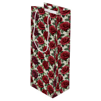 Romantic Roses Wine Gift Bag Geschenktüte Für Weinflaschen