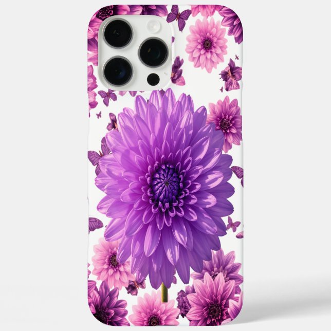 Romantic Rosy Floral iPhone 16 Pro Max Hülle (Rückseite)