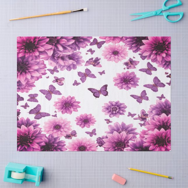 Romantic Rosy Floral Seidenpapier (Basteln)