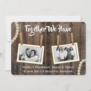 Romantic & Rustic Vow Renewal Two Photo Invitation Einladung