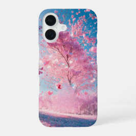 Romantic Sakura - Heart Blossom Phone Case iPhone 16 Hülle