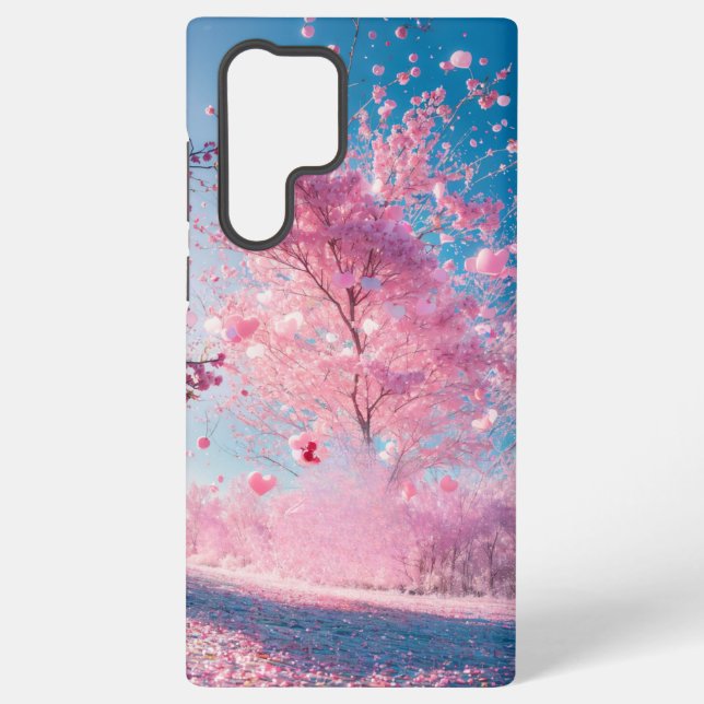 Romantic Sakura - Heart Blossom Phone Case Samsung Galaxy Hülle (Rückseite)