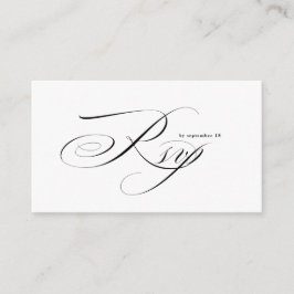Romantic Script Calligraphy QR Code Wedding RSVP Begleitkarte