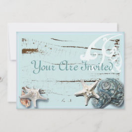 Romantic Seashells Beach Hochzeitseinladung Einladung