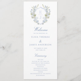Romantic Soft Blue Monogram Crest Programme de mar