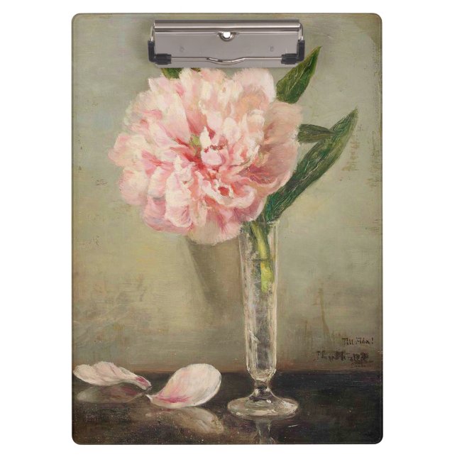 Romantic soft pink peony in vase klemmbrett (Vorderseite)