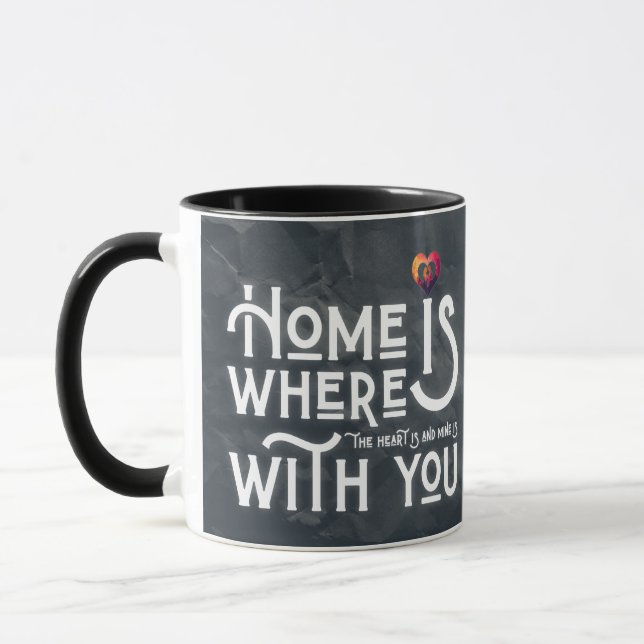 Romantic Soulmate Quote Heart Combo Mug (Gauche)