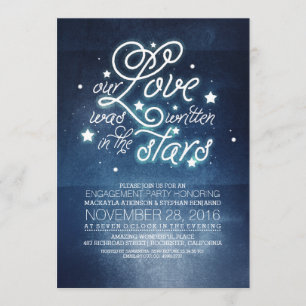 Romantic Stars Engagement Party Invitation