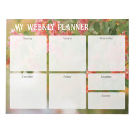 Romantic Summer Bougainvillea Weekly Planner Notizblock