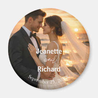 Romantic Sunset Beach Wedding Vows Magnet