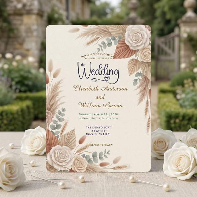 Romantic Terracotta Boho Chic Wedding Einladung (Von Creator hochgeladen)