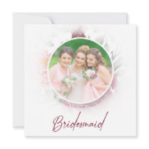 Romantic Thank You Bridesmaids Classic Floral Pink