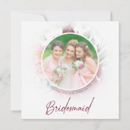 Romantic Thank You Bridesmaids Classic Floral Pink