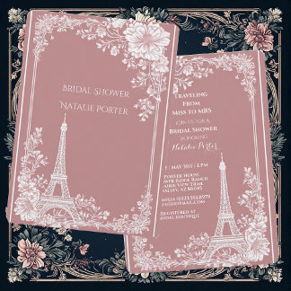Romantic Traveling from Miss to Mrs Bridal Shower  Einladung