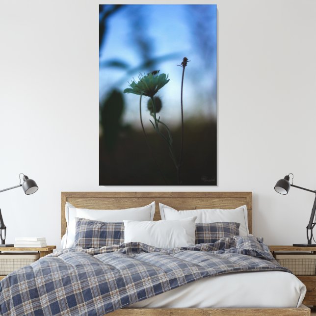 Romantic Trees & Flowers – Botanical Fantasy Boho Leinwanddruck (Insitu (Schlafzimmer))