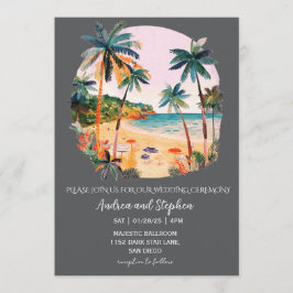 Romantic Tropical Island Wedding Einladung