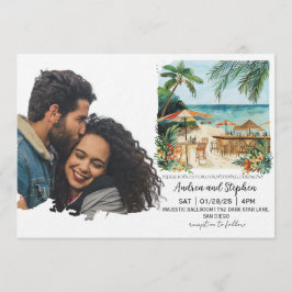 Romantic Tropical Island Wedding Einladung