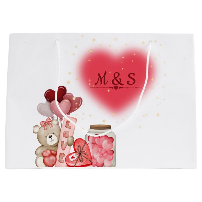 Romantic Valentine Gift Bag Große Geschenktüte (Vorderseite)