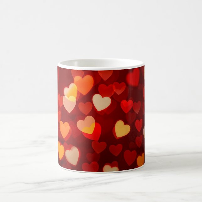 Romantic Valentine Heart Pattern Kaffeetasse (Mittel)
