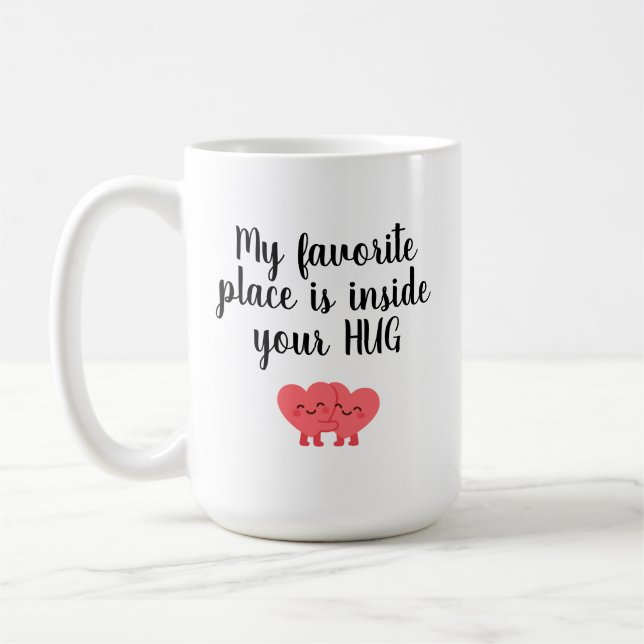 Romantic Valentine Mug for Husband Love Hug Kaffeetasse (Links)
