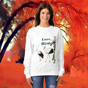 Romantic Valentine Storks Love Birds Quote Cute Sweatshirt