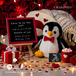 Romantic Valentines Pregnancy Announcement card Ankündigung