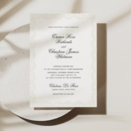 Romantic Vintage Lace Print Wedding Invitation