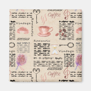 Romantic vintage newspaper magnet