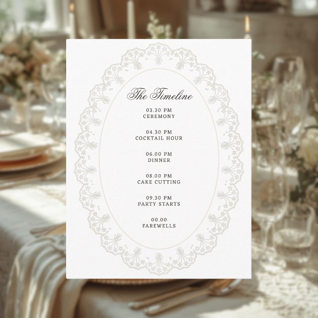 Romantic Vintage Oval Lace Frame Wedding  Begleitkarte (Von Creator hochgeladen)