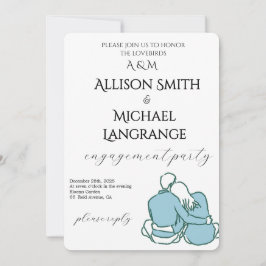 Romantic Watercolor Blush Engagement Party Einladung