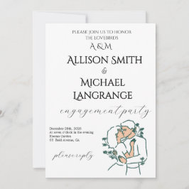 Romantic Watercolor Blush Engagement Party Einladung
