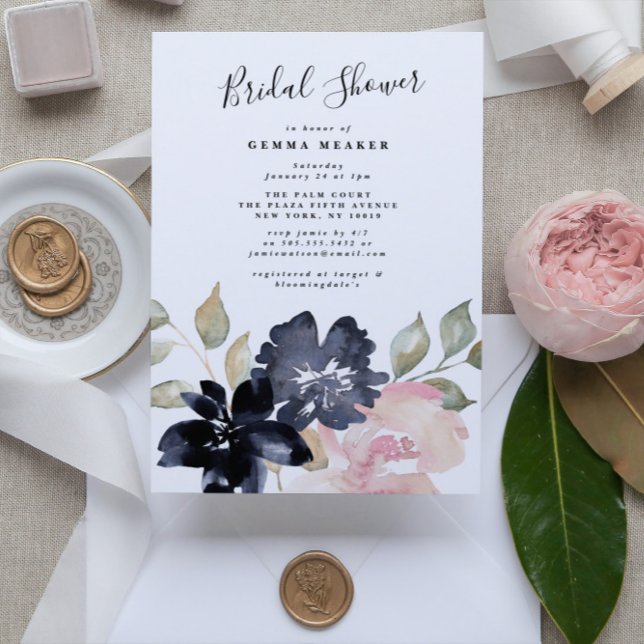 Romantic Watercolor Bridal Shower Invitation (Von Creator hochgeladen)