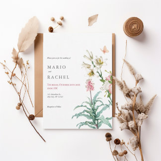 Romantic Watercolor Floral Garden Invite Einladung