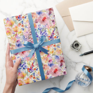 Romantic Watercolor Floral Soft Painterly Garden Geschenkpapier