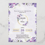 Romantic Watercolor Flower Wedding Invite Folieneinladung<br><div class="desc">Celebrate your special day in style with this Romantic Watercolor Flower Wedding Invite, beautifully designed with soft purple florals and elegant gold accents. The gentle watercolor blooms create a dreamy, sophisticated look that’s perfect for modern and classic weddings alike. Ideal for couples who want a timeless and graceful design, this...</div>
