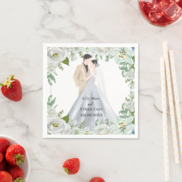 Romantic Watercolor Wedding Serviette