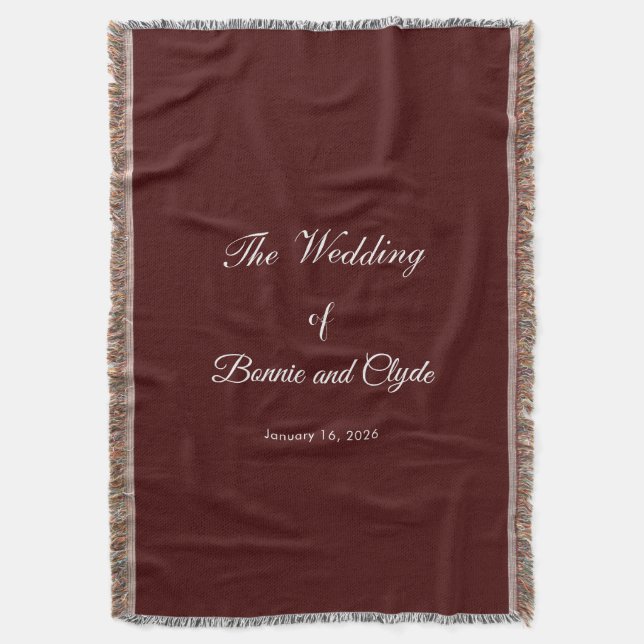 Romantic Wedding Day Celebration Burnt Maroon Decke (Vorderseite Vertikal)