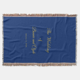 Romantic Wedding Day Celebration Solid Navy Decke