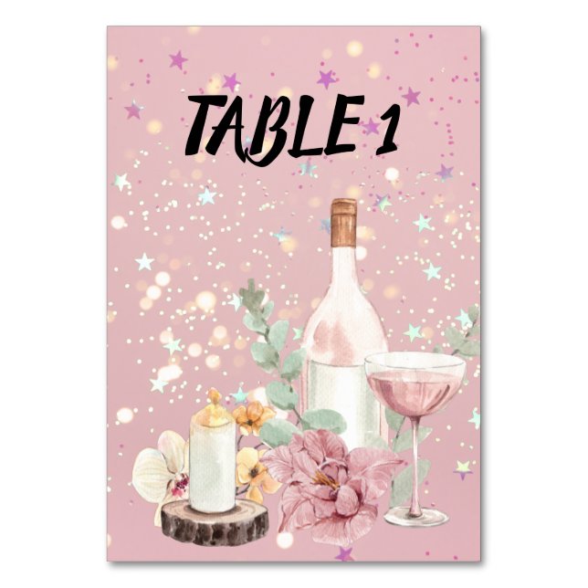 Romantic wedding flowers blooming garden tischnummer (Vorderseite)