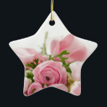 Romantic Wedding Love Soft Pink Flower Bouquet Keramik Ornament<br><div class="desc">Romantic Wedding Love Soft Pink Flower Bouquet</div>