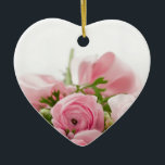 Romantic Wedding Love Soft Pink Flower Bouquet Keramik Ornament<br><div class="desc">Romantic Wedding Love Soft Pink Flower Bouquet</div>