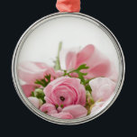 Romantic Wedding Love Soft Pink Flower Bouquet Ornament Aus Metall<br><div class="desc">Romantic Wedding Love Soft Pink Flower Bouquet</div>