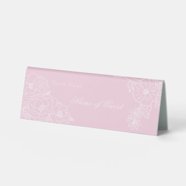 Romantic Wedding Peonies Blush Pink Tischaufsteller (Vorderseite)