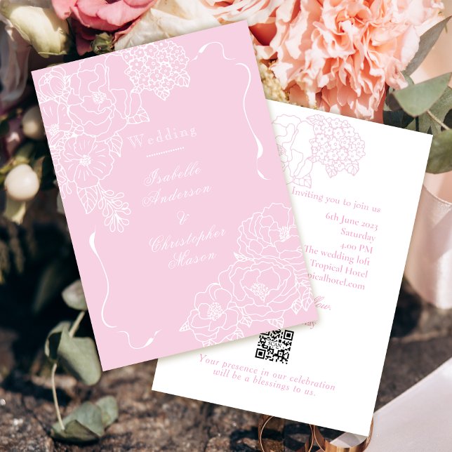 Romantic Wedding Peonies Delicate Blush Pink Einladung (Von Creator hochgeladen)