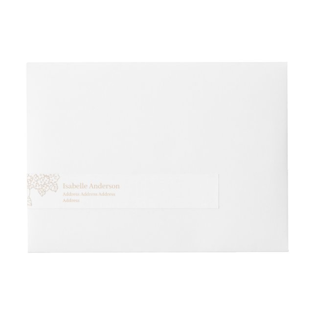 Romantic Wedding Peonies Delicate Ivory  Rundum-Adressaufkleber (Vorderseite)