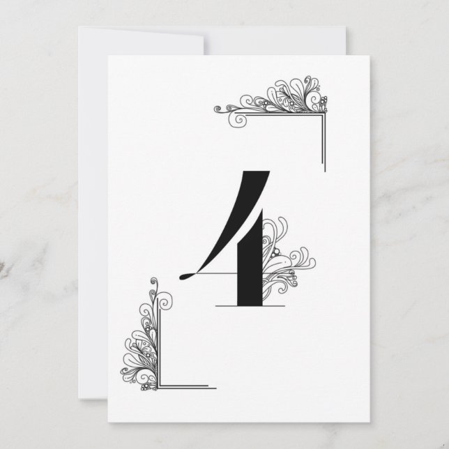 Romantic Wedding table card number Einladung (Vorderseite)