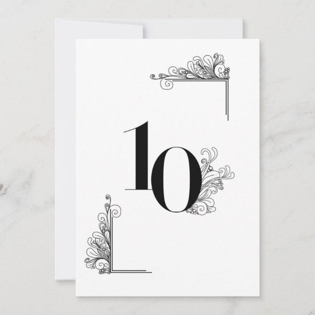 Romantic Wedding table card number Einladung (Vorderseite)